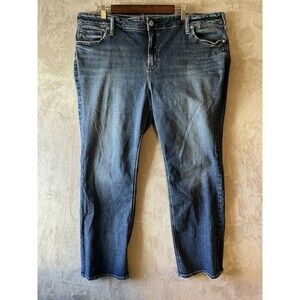 Silver Jeans Women's 22 Elyse Slim Boot 33" L Medium Wash Mid Rise‎ Blue Denim
